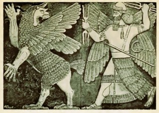 Sumerian king Gilgamesh and his side-kick Enkidu